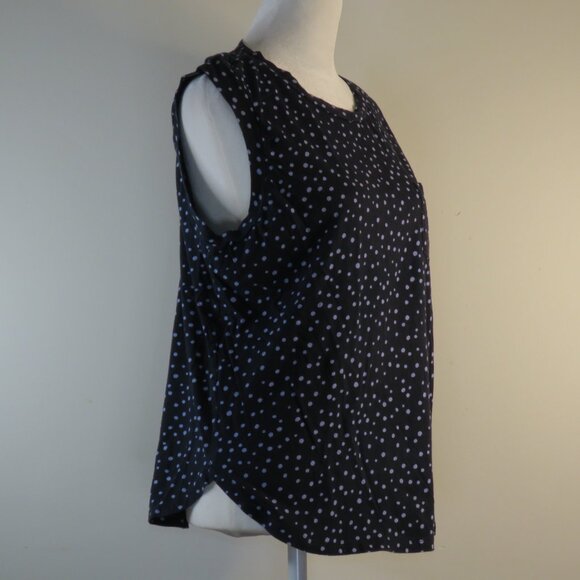 Loft Women's Sleeveless Dotted Dark Blue Pullover Top Size M (C1343) - Picture 3 of 7